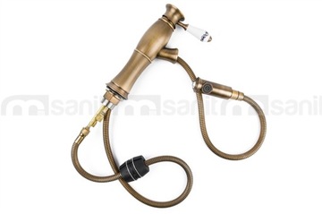 RETRO bateria umywalkowa stare złoto + korek klik