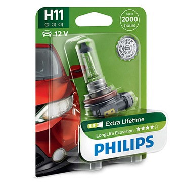 Лампа Philips H11 LongLife EcoVision, срок службы 4x