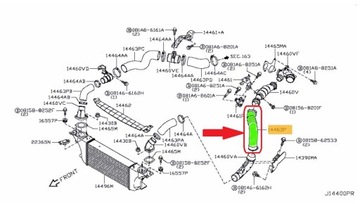 ТРУБКА ИНТЕРКУЛЕРА NISSAN NAVARA 3.0 14463-5X20A