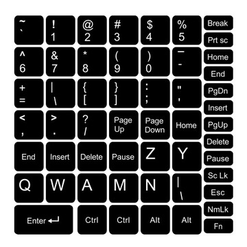 Наклейки на клавиатуру ноутбука PL 13x13 - 10 шт.