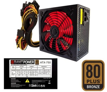 БЛОК ПИТАНИЯ ДЛЯ КОМПЬЮТЕРНЫХ ИГРОВ ATX 750 Вт 80+ PFC GAMING 14 см 2xPCI 4xSATA