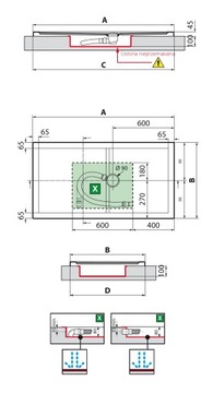 NOVELLINI OLYMPIC PLUS душевой поддон 150X75 75x150 сифон