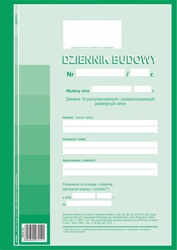 DZIENNIK BUDOWY druk A4 Emeko 012 ŁÓDŹ