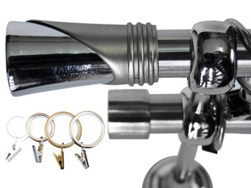 KARNISZ+CICHE KÓŁKA METAL 19/19MM PODWÓJNY 220CM