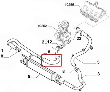 FIAT DOBLO 1,6 2,0 PŘÍVOD TURBO 51820715 51984104