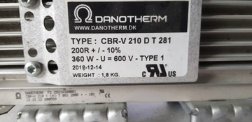 Тормозной резистор Danotherm CBR-V 210 D T 281 360 Вт