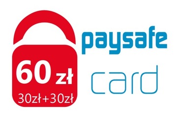 PaySafeCard 60 zł PSC Kod PIN Karta (30zł + 30zł)