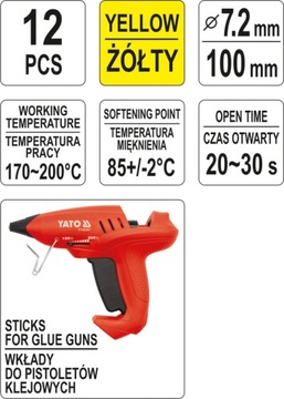 Универсальный термотальный клей 7,2x100 мм 12 шт. Желтый YT-82445