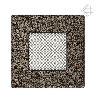 Kratka kominkowa wentylacyjna 11x11cm Czarno-Złota