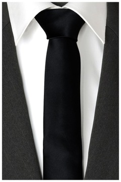 SLIM FIT Wąski 6cm Śledź Krawat Męski do Garnituru Gładki Żakardowy wp01