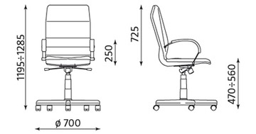 Коричневое кресло LINEA из натуральной кожи SP02 Swivel