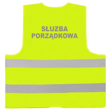 SŁUŻBA PORZĄDKOWA ŻÓŁTA KAMIZELKA ODBLASKOWA - XL