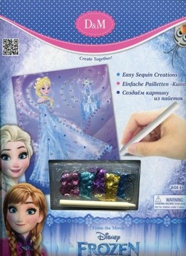 KRAINA LODU Obrazek do dekorowania CEKINY Elsa