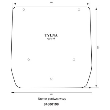 szyba tylna New Holland T, Case Farmall U 84600198