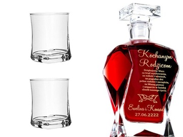 KARAFKA z grawerem do Whisky Wody Wina Nalewki Prezent 1-99 Urodziny +SZKŁA