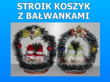 ПЛАТЬЕ — 2 СНЕГОВИКА В КОРЗИНЕ — РОЖДЕСТВЕНСКОЕ УКРАШЕНИЕ