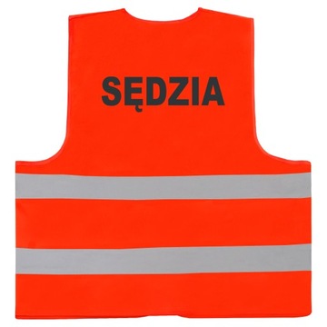 POMARAŃCZOWA KAMIZELKA DROGOWA NAPIS SĘDZIA - 3XL