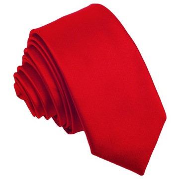 JAPAN STYLE Wąski Śledź 6cm Krawat Męski do Garnituru Gładki Czerwony wp02