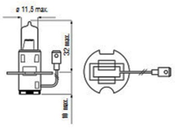 лампа рабочего фонаря прожектора H3 24V 70W JCB