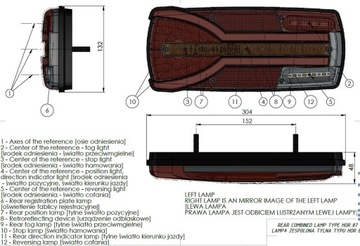 Lampa tył Skrzynia Kontener Laweta Pomoc BUS Lampa tylna lewa led 12/24V