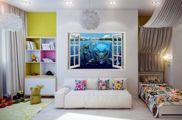 НАСТЕННЫЕ НАКЛЕЙКИ Окно NEMO SHARK 21 115x75см