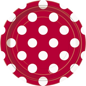 Talerzyki Talerze w Kropki Grochy 8 szt 17,5 cm