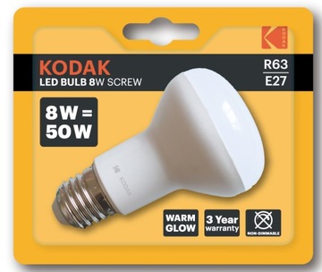 ŻARÓWKA KODAK R63 LED GWINT E27 8W/50W 640lm CIEPŁA BARWA