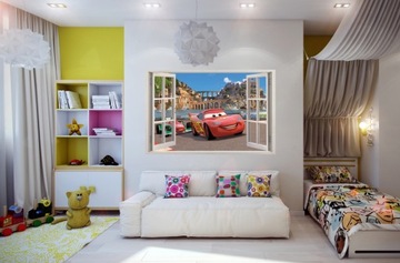 НАСТЕННЫЕ НАКЛЕЙКИ Окно ZIGZAG CARS 12 100x65 см