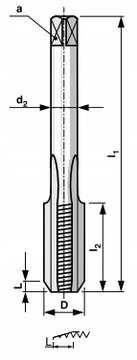 Метчик M2,5 3-х предметный ручной HSS DIN 352