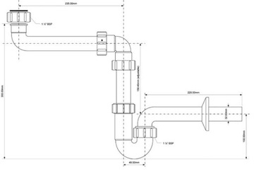 HC4PF-32SPS трубчатый сифон для умывальника