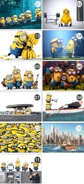 Naklejki na ścianę dla dzieci plakat MINIONKI 100x70