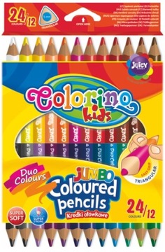 KREDKI TRÓJKĄTNE DWUSTRONNE JUMBO 12/24 k COLORINO