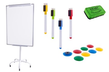 Flipchart 70x100 mobilny na kółkach + akcesoria 02