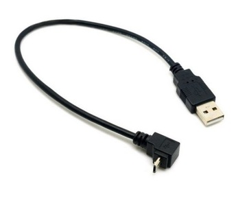 Kabel Kątowy Micro USB do USB GÓRNY 0,3M