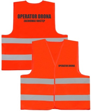 KAMIZELKA BHP POMARAŃCZOWA NADRUK OPERATOR DRONA M