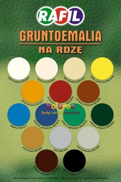 Gruntoemalia na rdzę RAFIL 0,8L grafit RAL7024 brąz RAL8017 zielony RAL6005