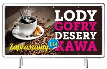 Gotowe Baner REKLAMA 2mx1m -Gofry Desery Lody