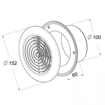 Вентиляционная решетка. Фи 100-152 АВЕНТА Т64