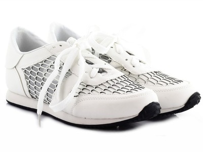 Białe buty sportowe siateczka TRAMPKI T-9 r. 37
