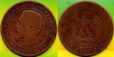 Francja 10 Centimes 1853 r. A
