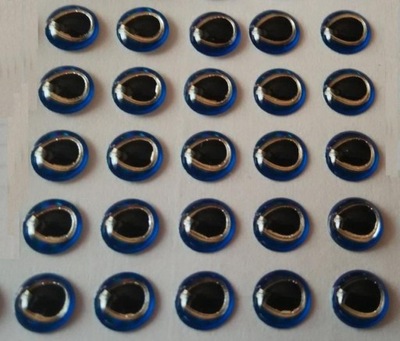 OCZY 3D ( ŁEZKI ) BLUE-SILVER 4 mm 10-sztuk z USA