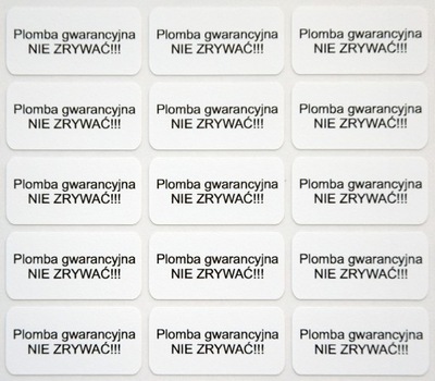 Plomby gwarancyjne kruszące 20x10 mm 150 sztuk