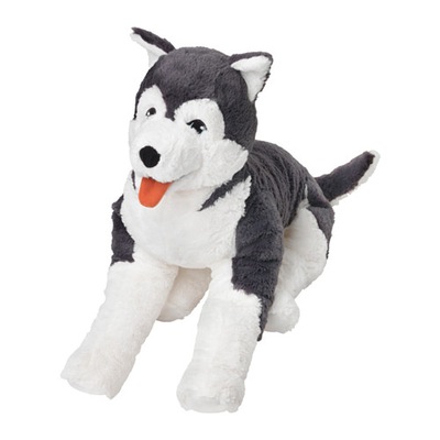 IKEA LIVLIG pluszak pies husky 57cm maskotka