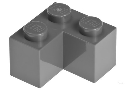 LEGO Klocek narożny 2x2 2357 szary ciemny - 2 szt.