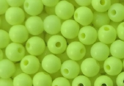 KORALIKI PLASTIKOWE FLUO CHARTREUSE 3 mm 10 sztuk