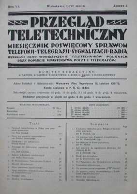 PRZEGLĄD TELETECHNICZNY 1933 Zeszyt 2
