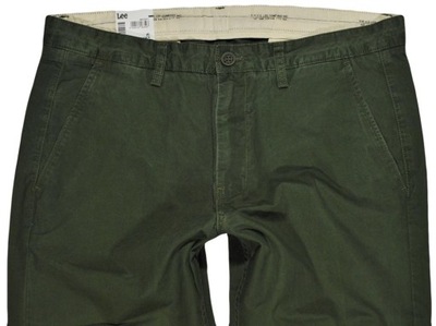 LEE spodnie SLIM regular green CHINO _ W30 L34