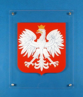 Godło Polski na bezbarwnej plexi 30 cm x 40 cm