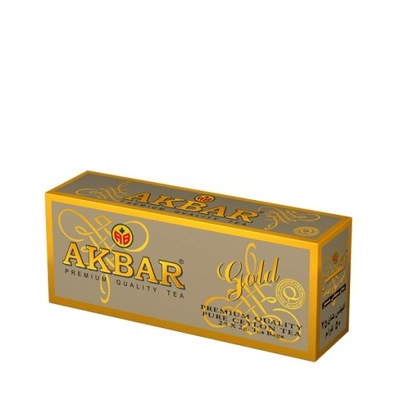 Herbata AKBAR GOLD 25 torebek z zawieszką Premium