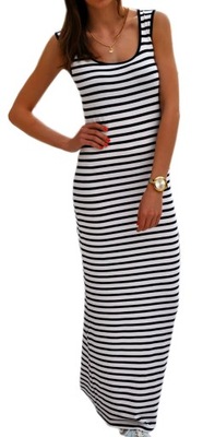 MIKOS*SUKIENKA MAXI Super Paski DRESS Boho S